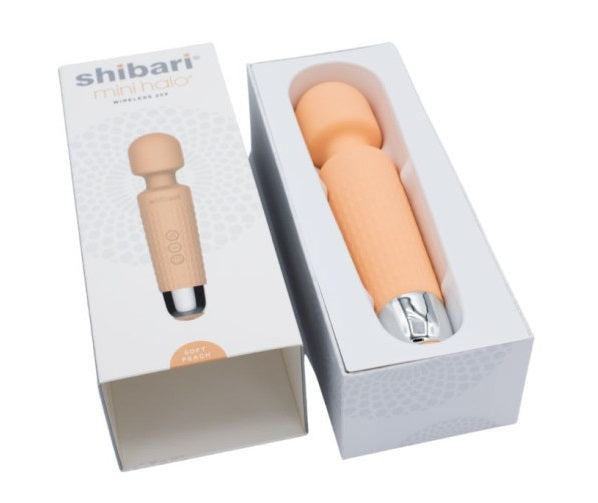 Shibari Mini Halo Wireless 20X Massage Wand Vibrator Peach