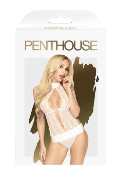 Penthouse Perfect Lover Bodysuit White Size M/L or L/XL