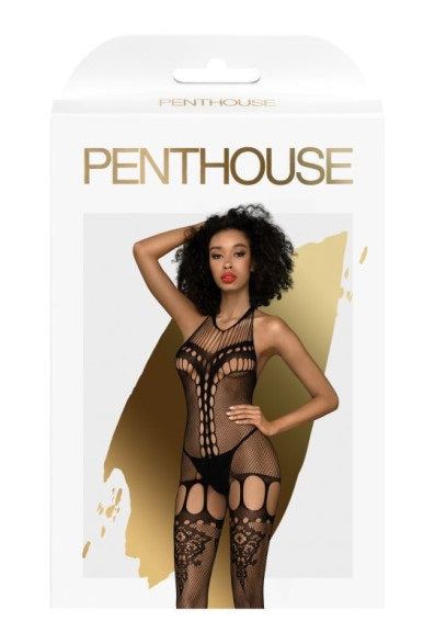 Penthouse Fancy Me Bodystocking Black Size OS or XL