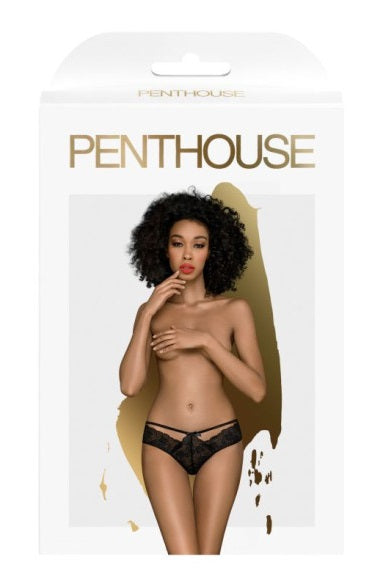 Penthouse Adore Me Panties Black Size S/M or M/L