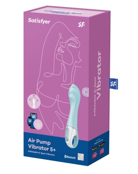 Satisfyer Air Pump Vibrator 5+ Blue - Inflatable G-Spot Vibrator w App Control