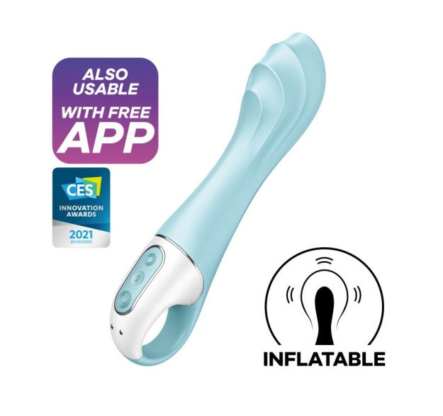 Satisfyer Air Pump Vibrator 5+ Blue - Inflatable G-Spot Vibrator w App Control