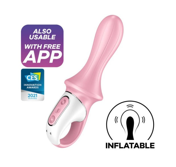 Satisfyer Air Pump Booty 5+ Red - Inflatable Anal Vibrator w App Control