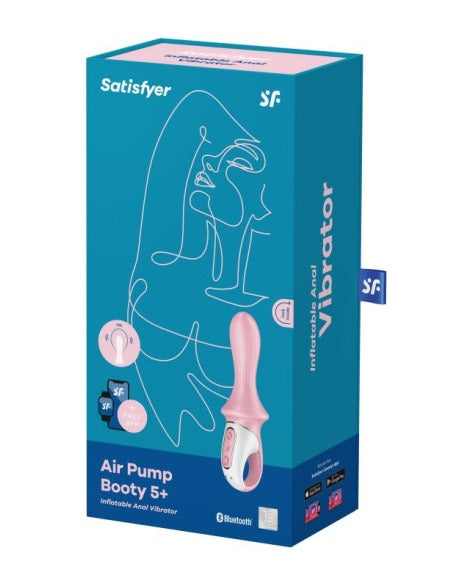 Satisfyer Air Pump Booty 5+ Red - Inflatable Anal Vibrator w App Control