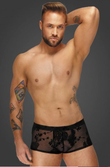 Noir Flock Embroidery Short-Shorts Size S, M, L or XL