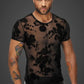 Noir Flock Embroidery T-Shirt Size S, M, L or XL