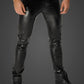 Noir Snake Wetlook Long Pants with Back Pockets Size S, M, L or XL