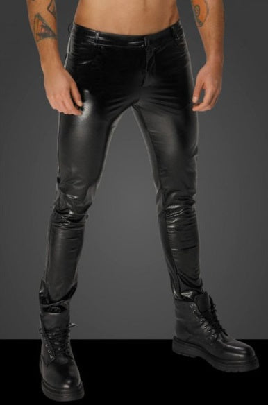 Noir Snake Wetlook Long Pants with Back Pockets Size S, M, L or XL