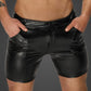 Noir Snake Wetlook Mid Length Shorts with Back Pockets Size S, M, L or XL