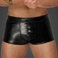 Noir Snake Wetlook Short Shorts with Zipper Size S, M, L or XL