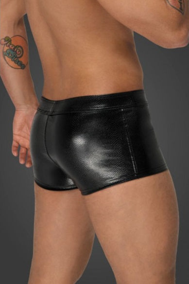 Noir Snake Wetlook Short Shorts with Zipper Size S, M, L or XL