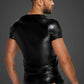 Noir Wetlook T-Shirt with Snake Wetlook Sleeves Size S, M, L or XL