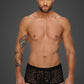 Noir Leopard Flock Short Shorts Size S, M, L or XL