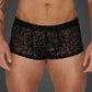 Noir Leopard Flock Short Shorts Size S, M, L or XL