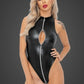 Noir Snake Power Wetlook Body with Front Zipper Size S, M, L or XL