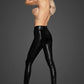 Noir Snake Wetlook Leggings with Zipper Size S, M, L or XL