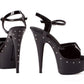 Ellies Shoes | Rhinestone Platform Black 6" - Size 7, 8, 9