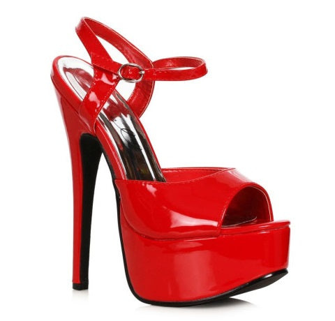 Ellies Shoes | Stiletto Sandal Red 6.5" - Size 7, 8, 9