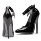 Ellies Shoes | Fetish Pump w Lock and Key Black 6" - Size 7, 8, 9