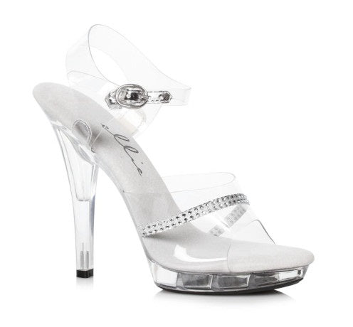 Ellies Shoes | Clear Rhinestone Sandal 5" - Size 7, 8, 9