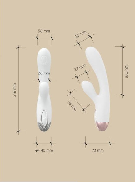 Drywell Pada Rabbit and G-Spot Pulsing Vibrator White