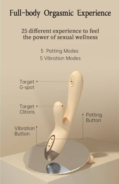 Drywell Pada Rabbit and G-Spot Pulsing Vibrator White