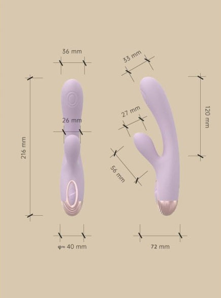 Drywell Pada Rabbit and G-Spot Pulsing Vibrator Purple