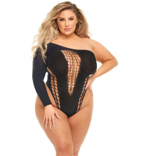 Pink Lipstick Dollar Sign Bodysuit Black Size Q