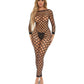 Pink Lipstick Swipe Right Crotchless Bodystocking Black Size OS