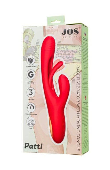 JOS Patti Moving Tongue Rabbit Vibrator Red