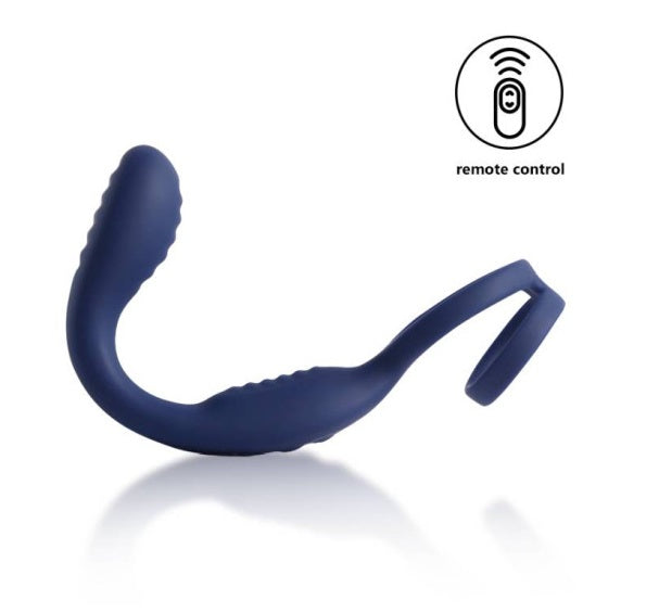 Arosum VibraDuo Vibrating Anal Probe and Perineum Stim with Cockring