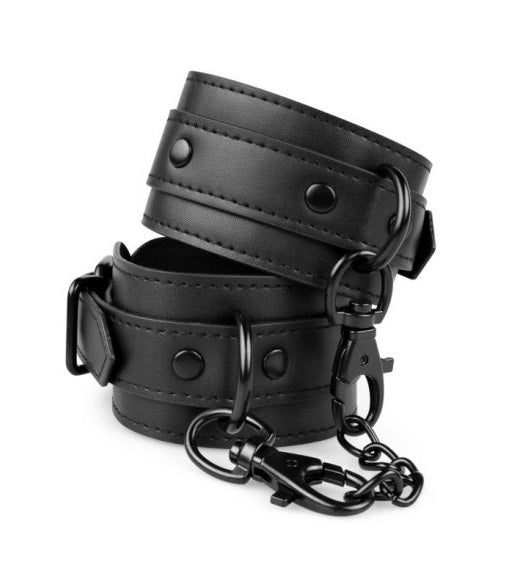 Bedroom Fantasies Faux Leather Handcuffs Black