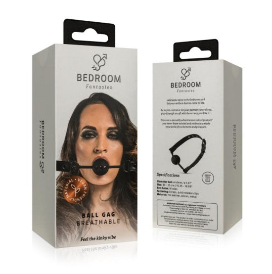 Bedroom Fantasies Breathable Silicone Ball Gag Black