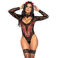 Mapale Lingerie Catrina Mesh and Floral Lace Bodysuit Size S/M/L