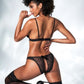 Mapale Lingerie Flower Lace 2 Pc Set Black S/M or L/XL