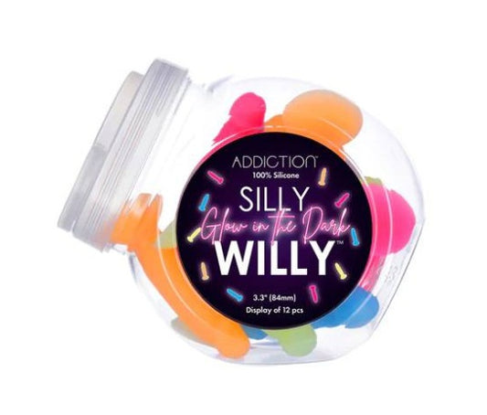 Addiction | Silly Willy Glow in the Dark 9cm Mini Dongs Fishbowl 12 Pieces