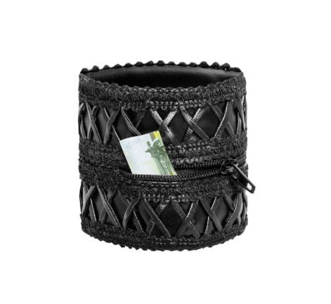 Noir Womens Wrist Wallet with Hidden Zipper Black Size OS