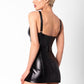 Noir Starlet Wetlook Minidress w Ring Belt Black Size S, M, L, XL