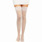 Dreamgirl Lace Top Thigh High Stockings White Size OS