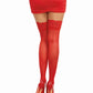 Dreamgirl Lace Top Thigh High Stockings Red Size OS