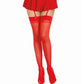 Dreamgirl Back Seam Sheer Thigh High Stockings Red Size OS