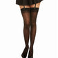 Dreamgirl Back Seam Sheer Thigh High Stockings Black Size OS