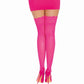 Dreamgirl Lingerie Thigh High Silicone Stockings Neon Pink Size OS