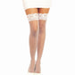 Dreamgirl Back Seam Fishnet Thigh High Stockings White Size OS