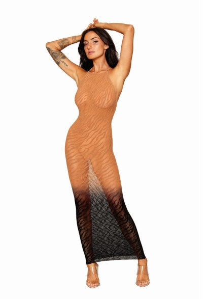 Dreamgirl Bodystocking Gown Black Size OS