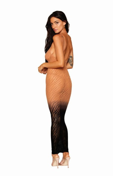 Dreamgirl Bodystocking Gown Black Size OS