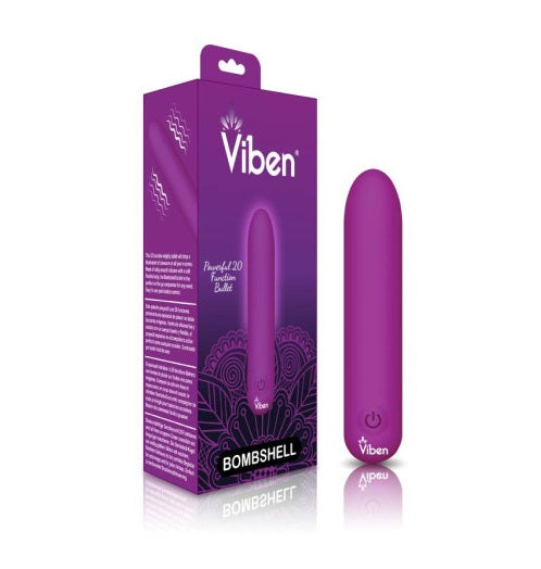 Viben Bombshell 5 Speed 9.5cm USB Mighty Bullet Vibrator Berry