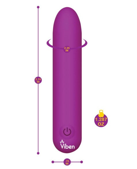 Viben Bombshell 5 Speed 9.5cm USB Mighty Bullet Vibrator Berry