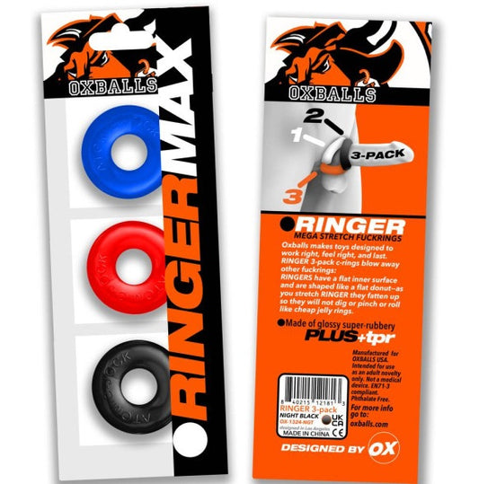 OxBalls RINGER 3-pack of DO-NUT-1 cockrings MULTI