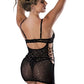 Magic Silk Exposed Sheer Mesh Sequin Dress and Tanga Set Black - Size S/M or L/XL